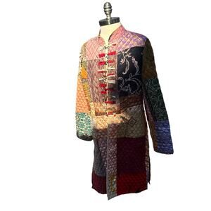 Vintage Sacred Threads Quilted Shacket Size Large /XL Multicolor Patchwork